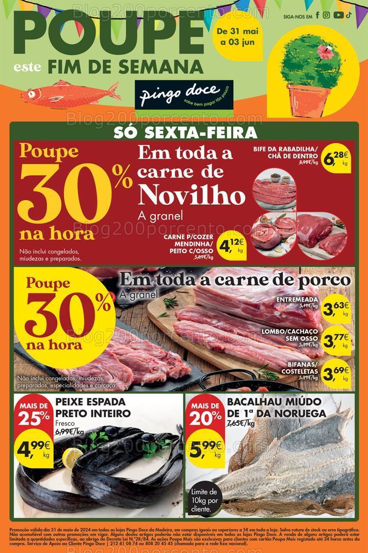 Antevisão Folheto PINGO DOCE Madeira Promoções Fim de Semana - 31 maio a 3 junho
