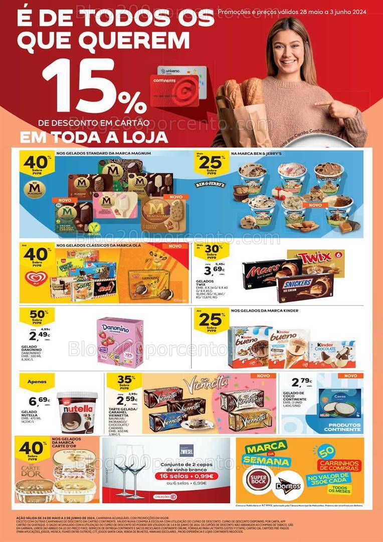 Antevisão Folheto CONTINENTE Especial Gelados Promoções de 28 maio a 3 junho