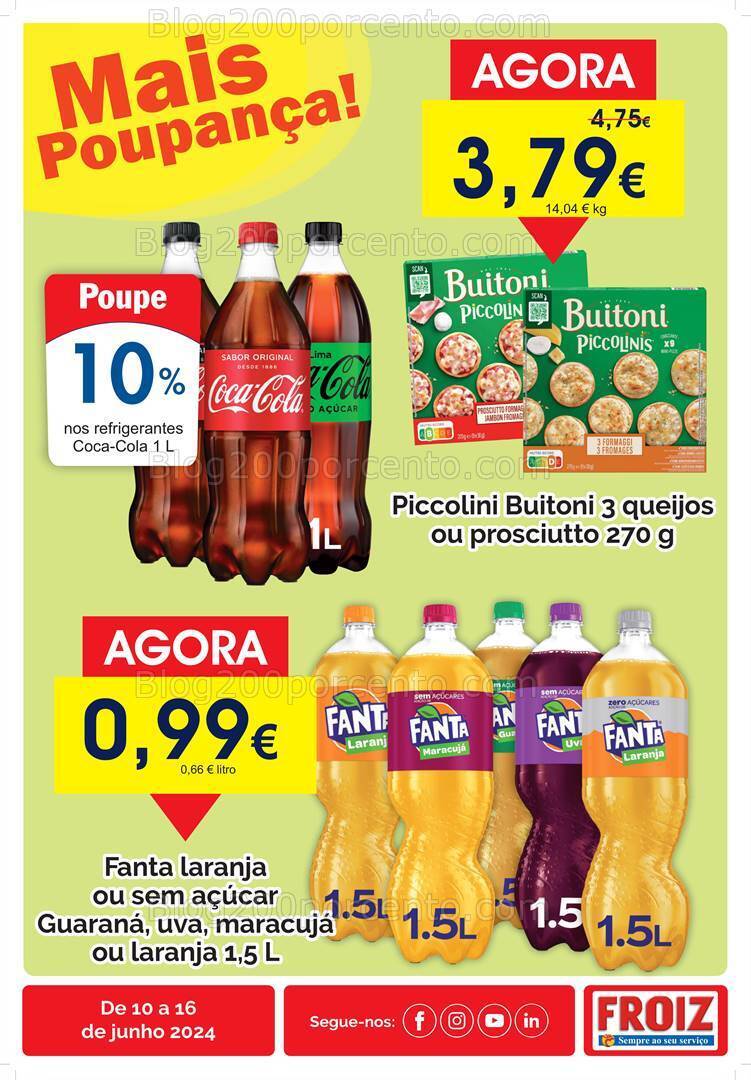 Antevisão Folheto FROIZ Promoções de 10 a 16 junho