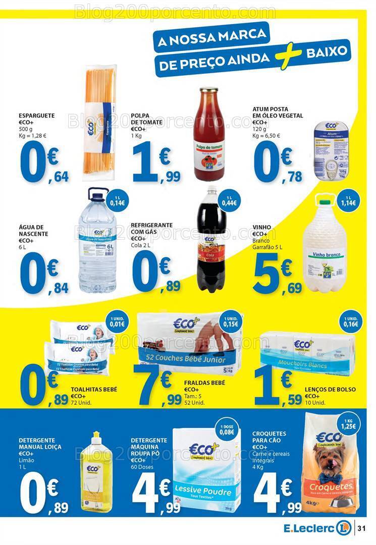 Antevisão Folheto E-LECLERC Especial Marca Própria Promoções de 20 a 26 junho