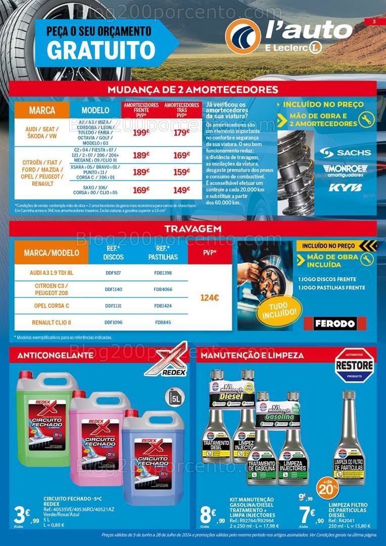 Antevisão Folheto E-LECLERC Auto Promoções de 5 junho a 28 julho