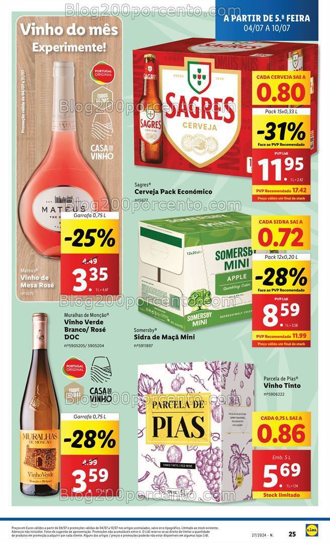 Antevisão Folheto LIDL Especial Verão Promoções a partir de 4 a 10 julho