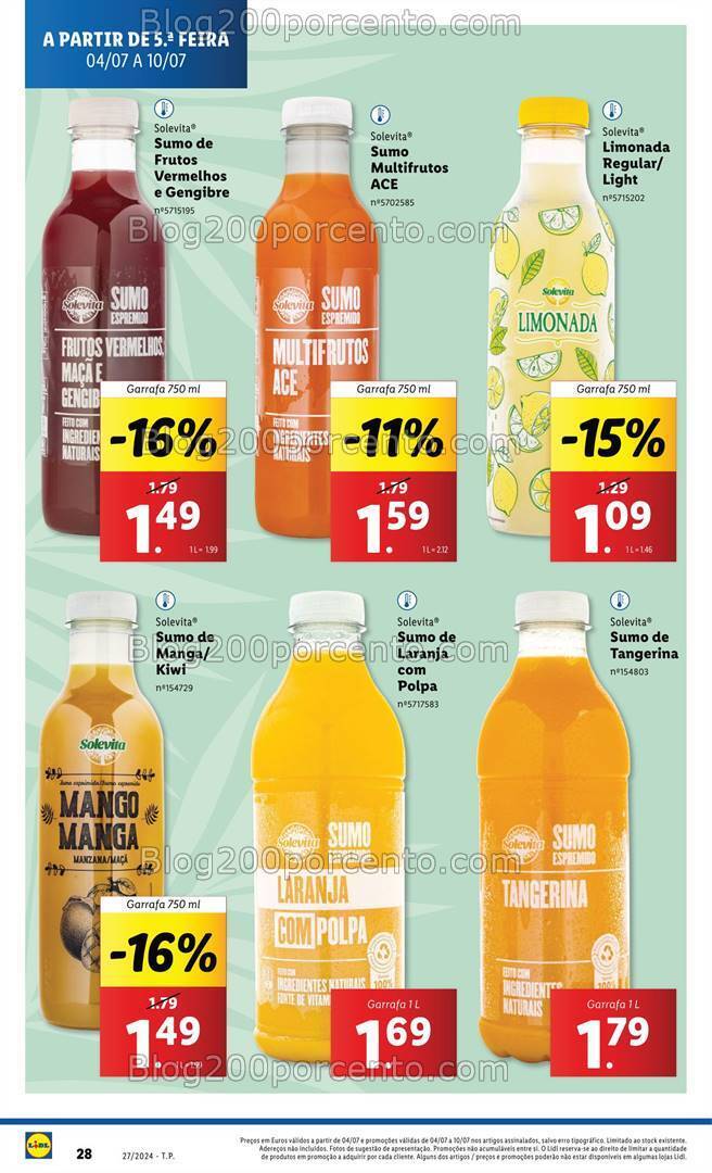 Antevisão Folheto LIDL Especial Verão Promoções a partir de 4 a 10 julho