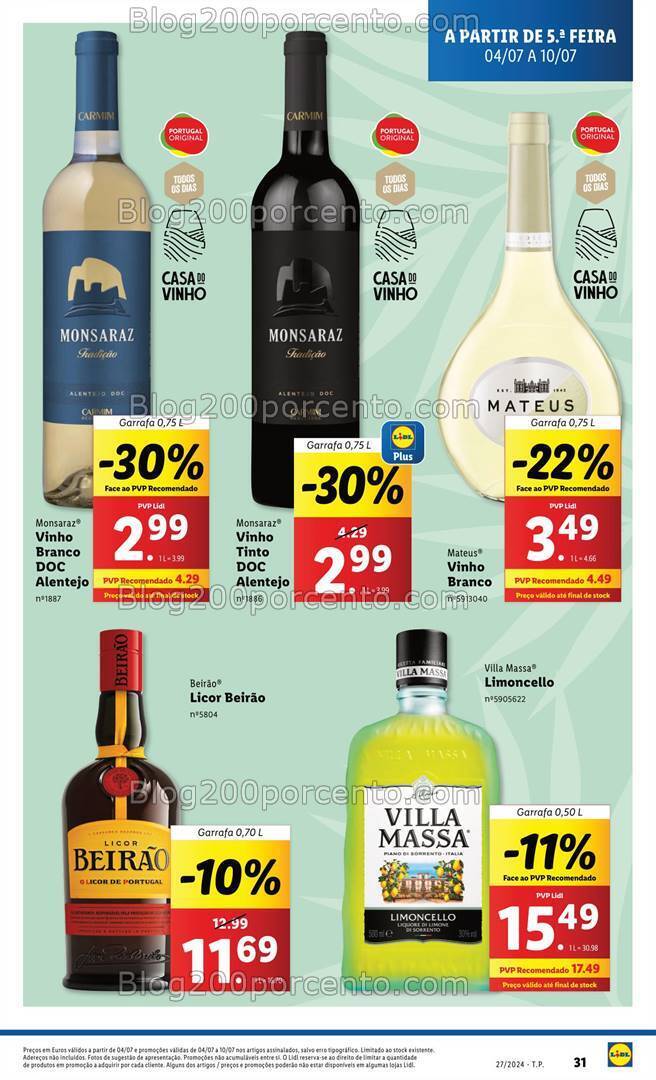 Antevisão Folheto LIDL Especial Verão Promoções a partir de 4 a 10 julho