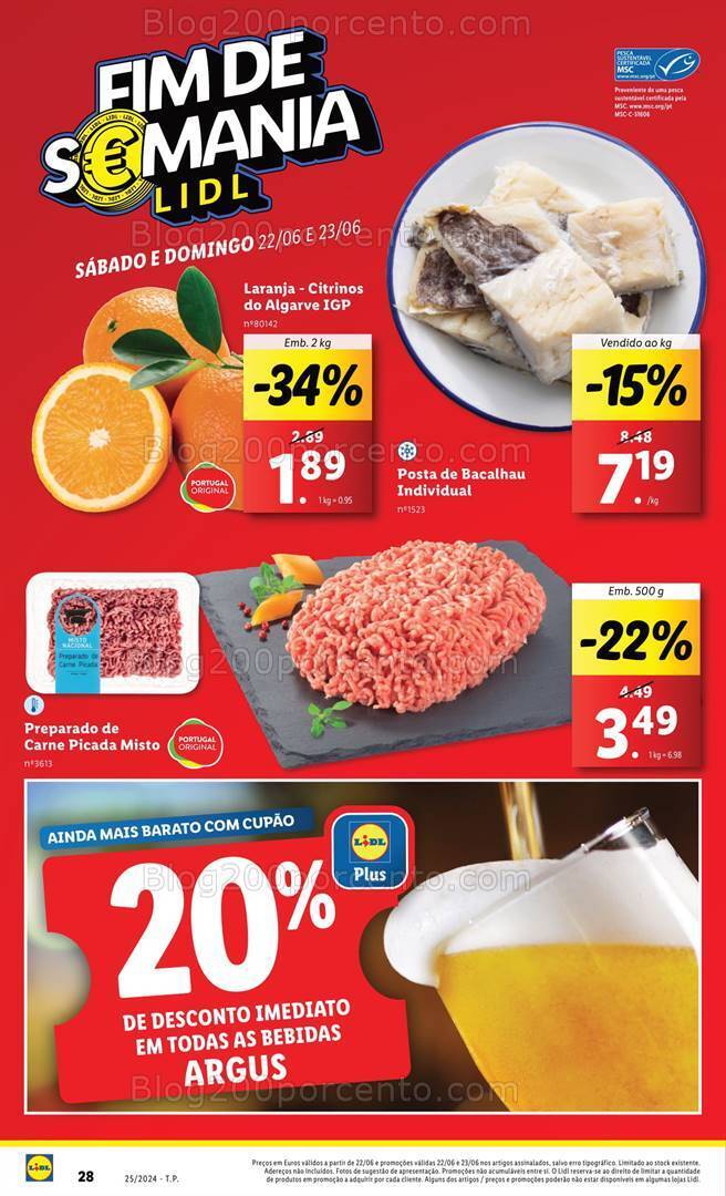 Antevisão Folheto LIDL Fim de Semana Promoções - 22 e 23 junho