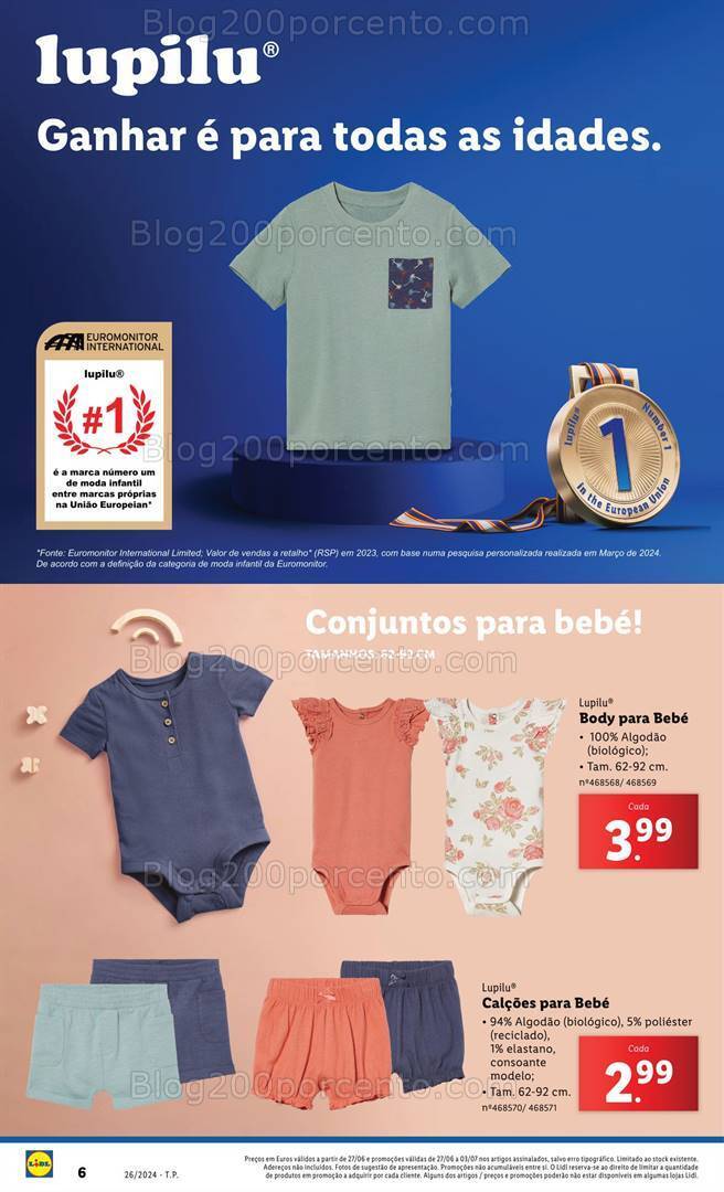 Antevisão Folheto LIDL Moda + Lupilu Promoções de 27 junho a 3 julho