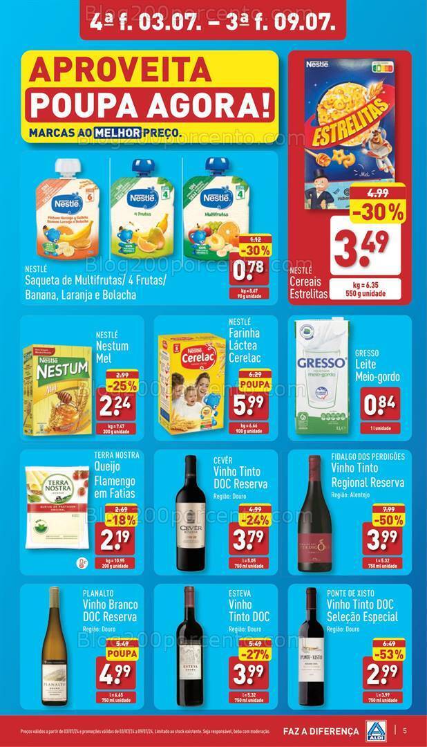 Antevisão Folheto ALDI Promoções de 3 a 9 julho