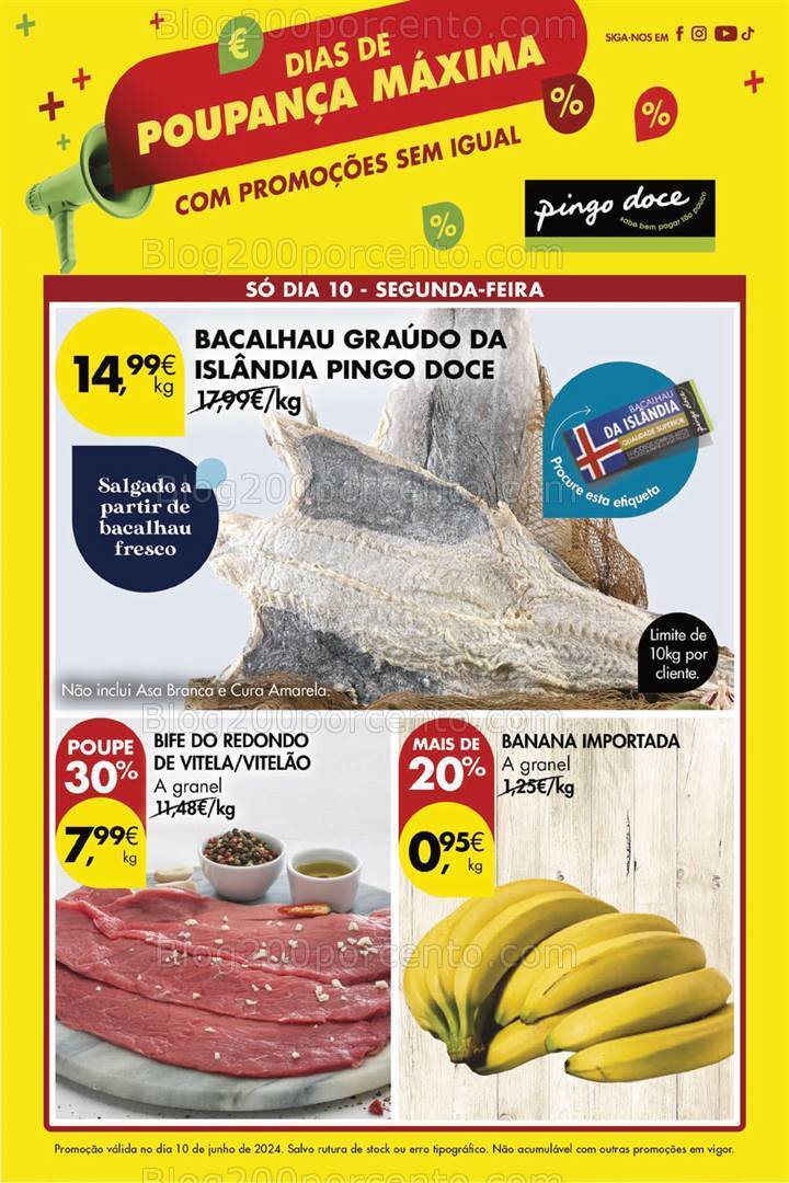Antevisão Folheto PINGO DOCE Especial 10 junho - Promoções de 10 a 13 junho