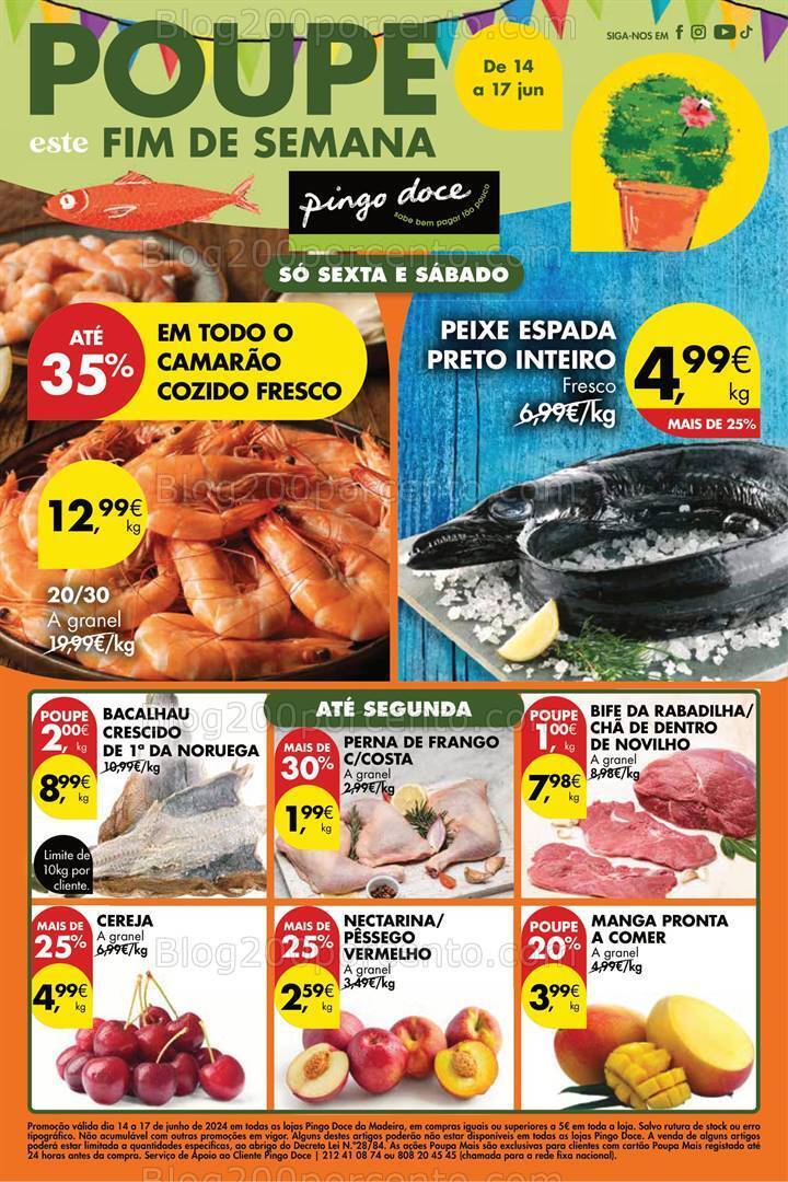 Antevisão Folheto PINGO DOCE Madeira Promoções Fim de Semana - 14 a 17 junho