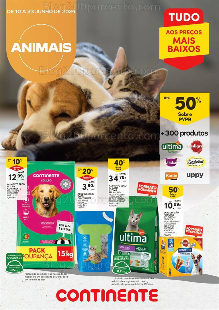 Antevisão Folheto CONTINENTE Especial Animais Promoções de 10 a 23 junho