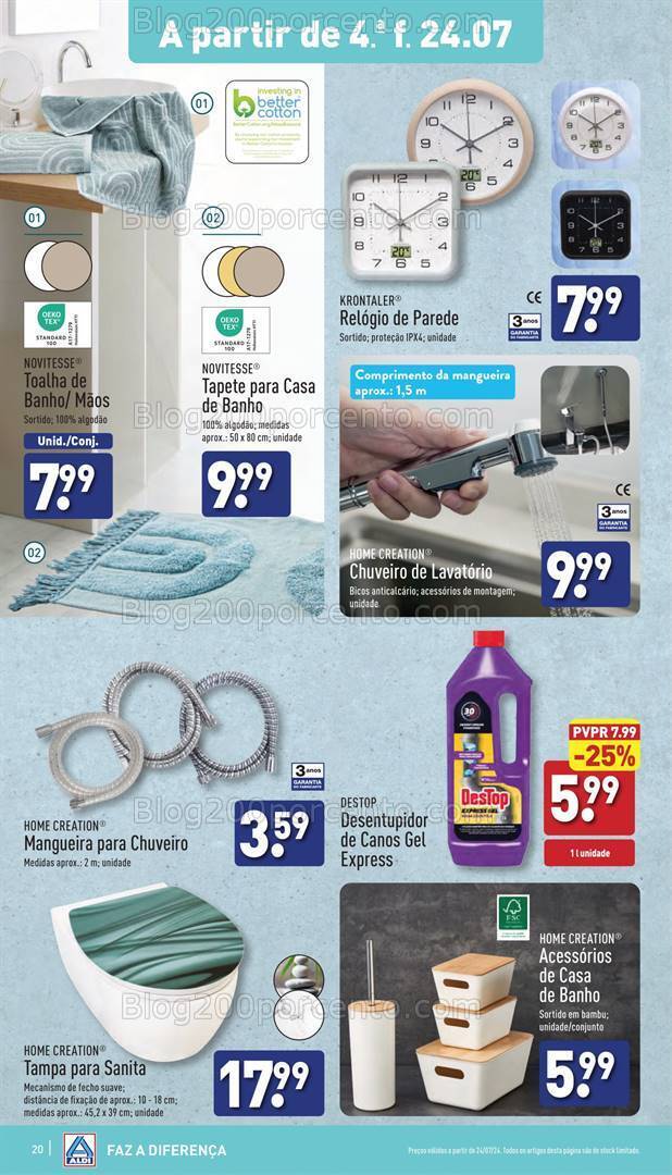 Antevisão Folheto ALDI Bazar Promoções de 24 a 30 julho