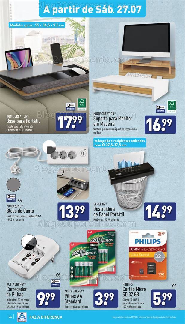 Antevisão Folheto ALDI Bazar Promoções de 24 a 30 julho