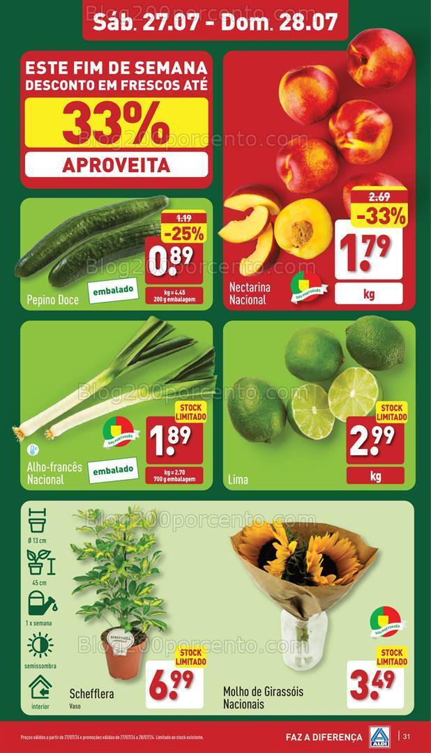 Antevisão Folheto ALDI Promoções Fim de Semana - 27 e 28 julho