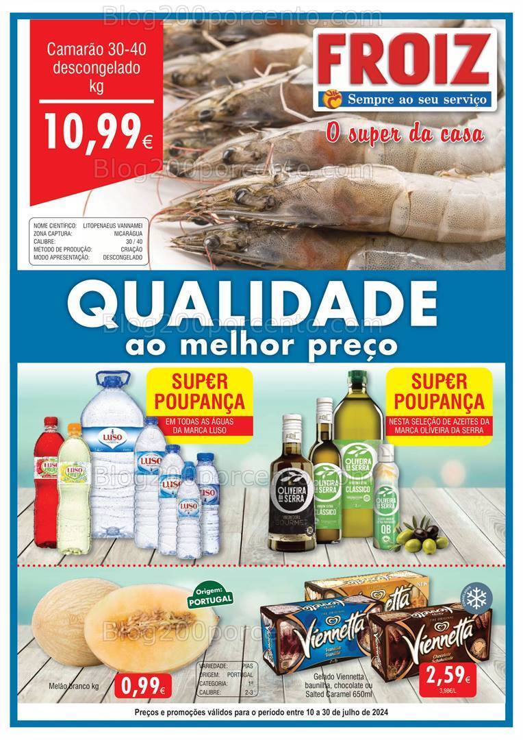 Antevisão Folheto FROIZ Promoções de 10 a 30 julho