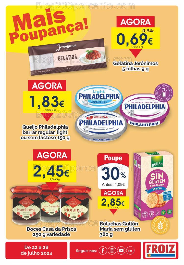 Antevisão Folheto FROIZ Promoções de 22 a 28 julho