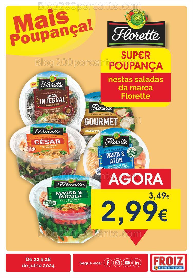 Antevisão Folheto FROIZ Promoções de 22 a 28 julho