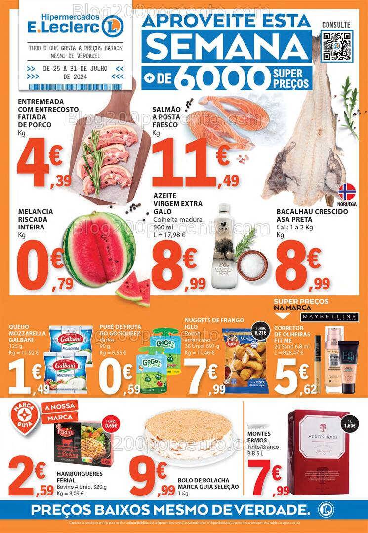 Antevisão Folheto E-LECLERC Promoções de 25 a 31 julho