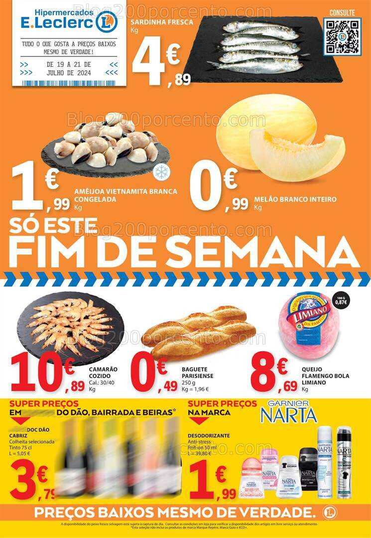 Antevisão Folheto E-LECLERC Promoções Fim de Semana - 19 a 21 julho