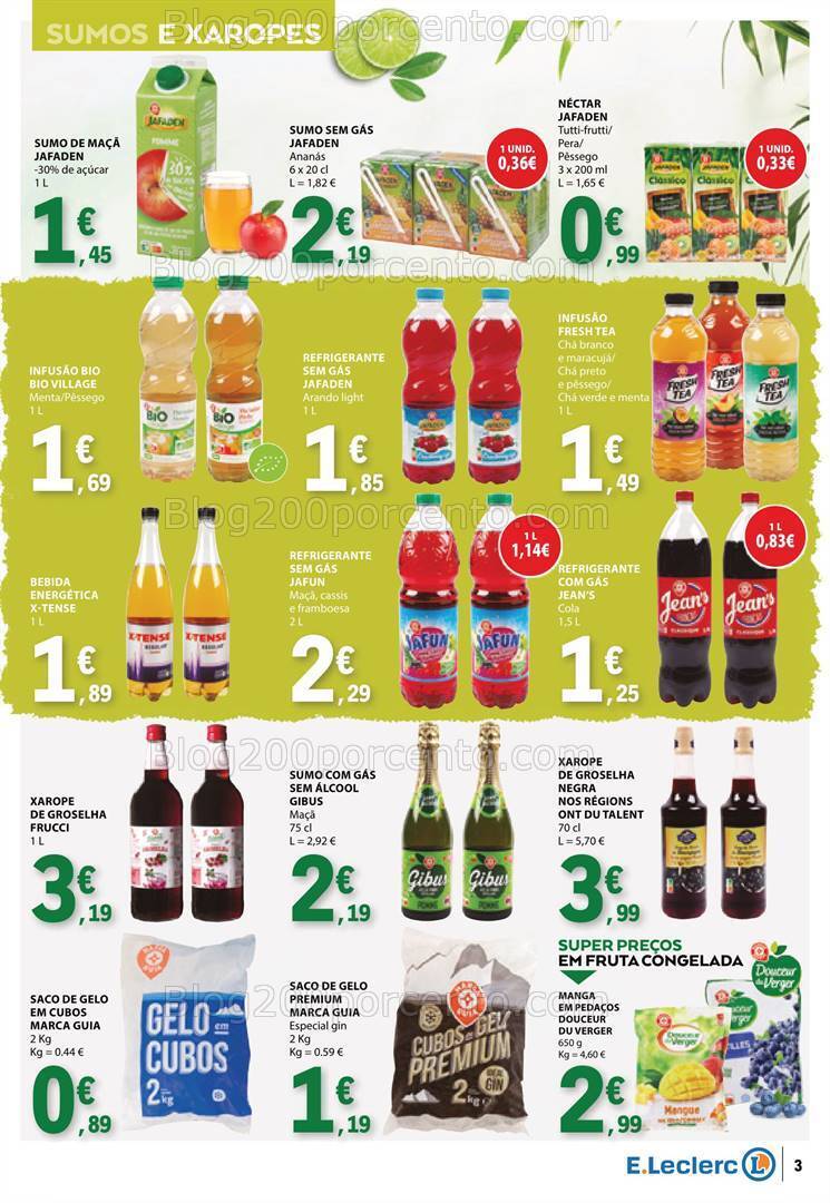 Antevisão Folheto E-LECLERC Bebidas de Verão Promoções de 16 a 28 julho