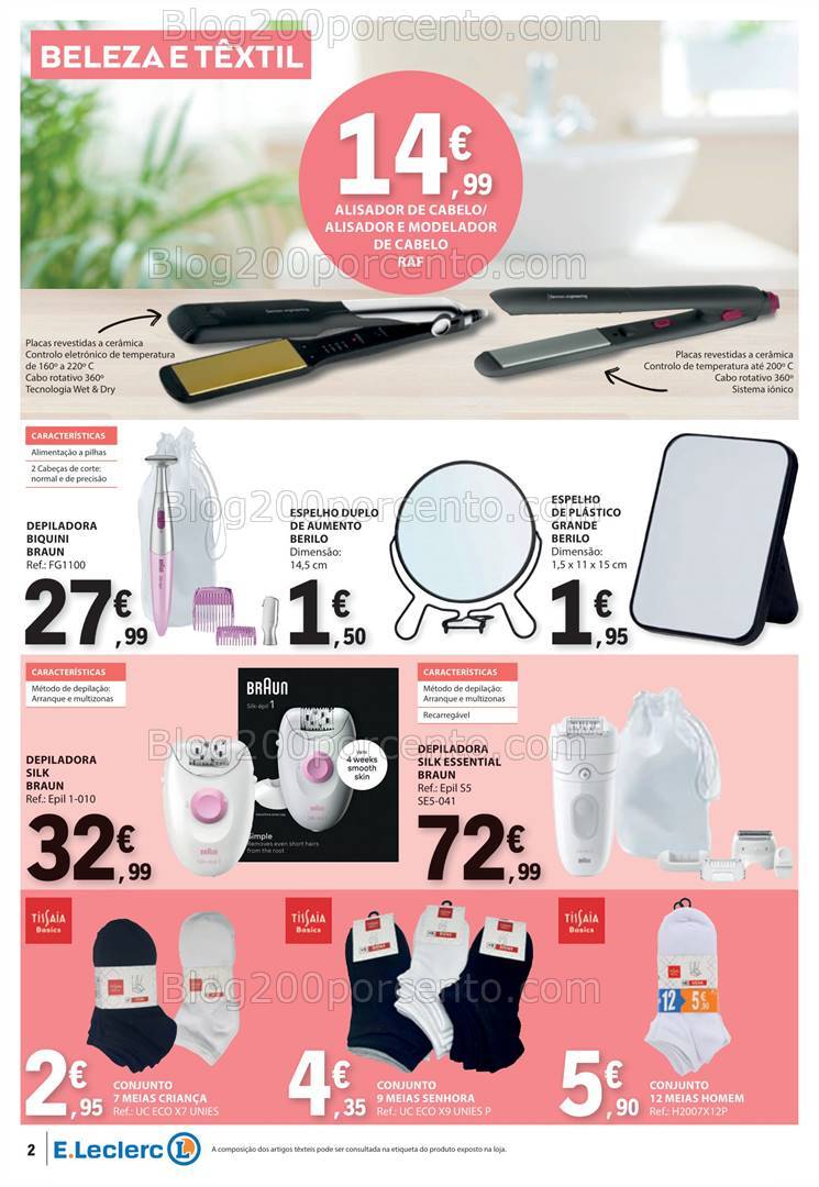 Antevisão Folheto E-LECLERC Bazar Promoções de 1 a 14 agosto