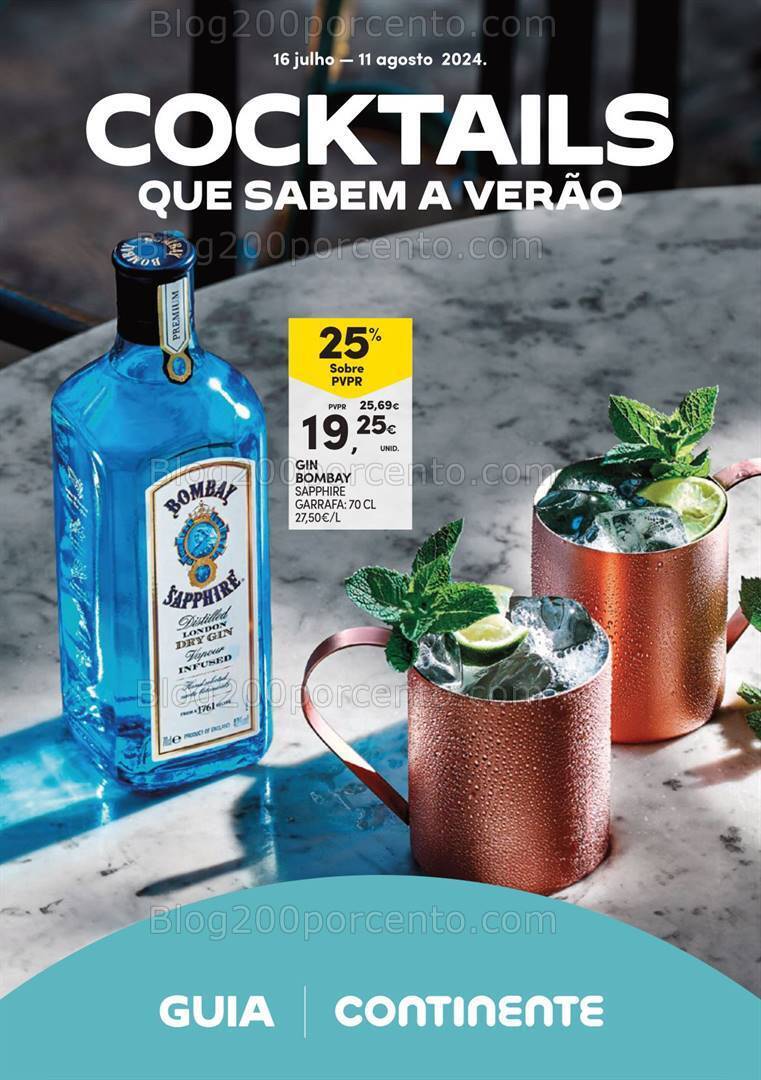 Antevisão Folheto CONTINENTE Guia de Cocktails - 16 julho a 11 agosto