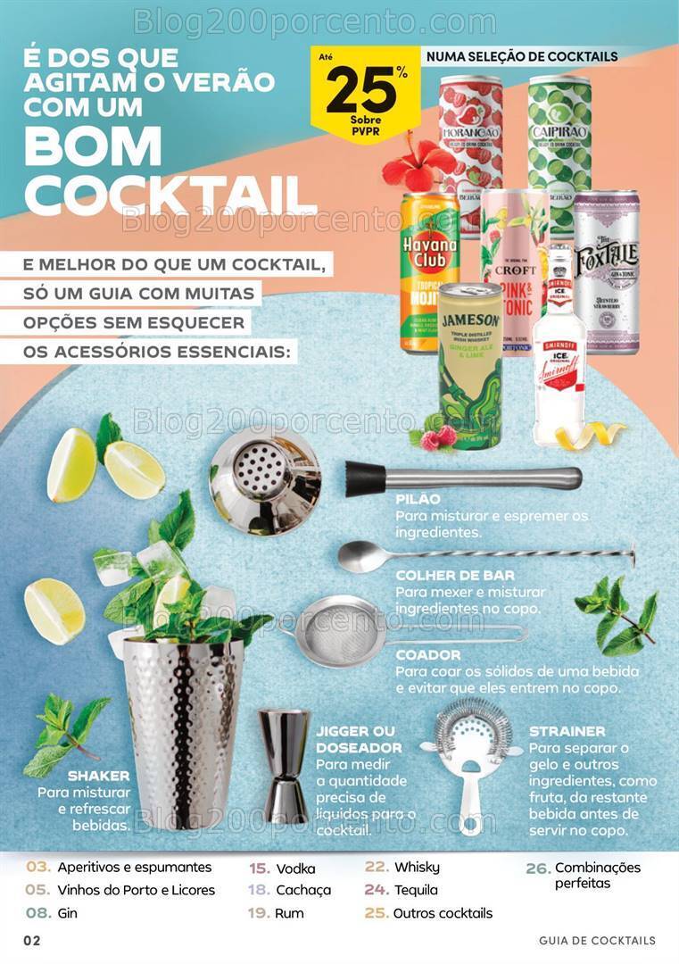 Antevisão Folheto CONTINENTE Guia de Cocktails - 16 julho a 11 agosto