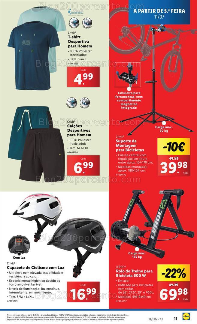 Antevisão Folheto LIDL Bazar Desporto Promoções a partir de 11 julho