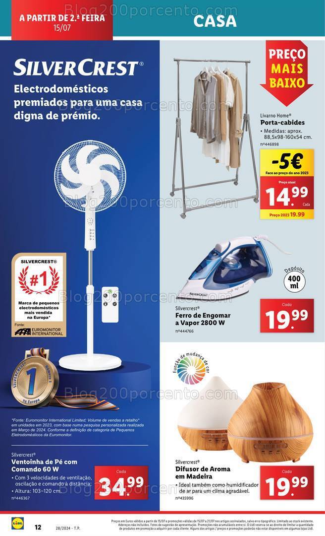 Antevisão Folheto LIDL Bazar Casa Promoções de 15 a 17 julho