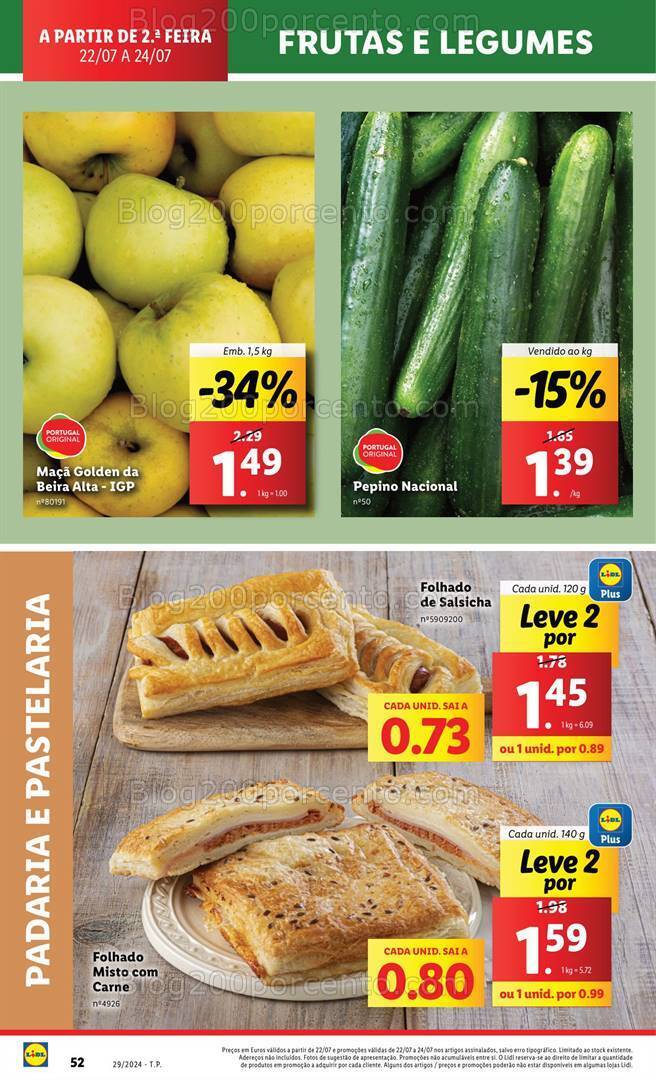 Antevisão Folheto LIDL Supermercado Promoções de 22 a 24 julho