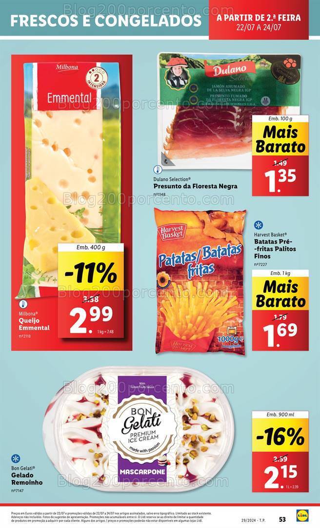 Antevisão Folheto LIDL Supermercado Promoções de 22 a 24 julho