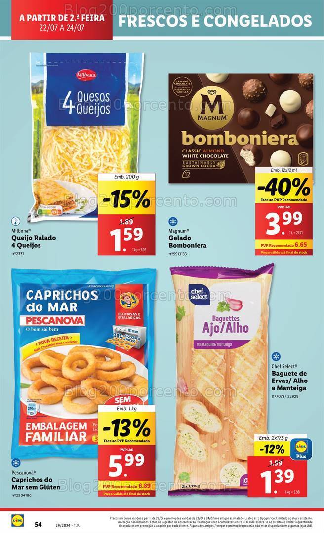 Antevisão Folheto LIDL Supermercado Promoções de 22 a 24 julho
