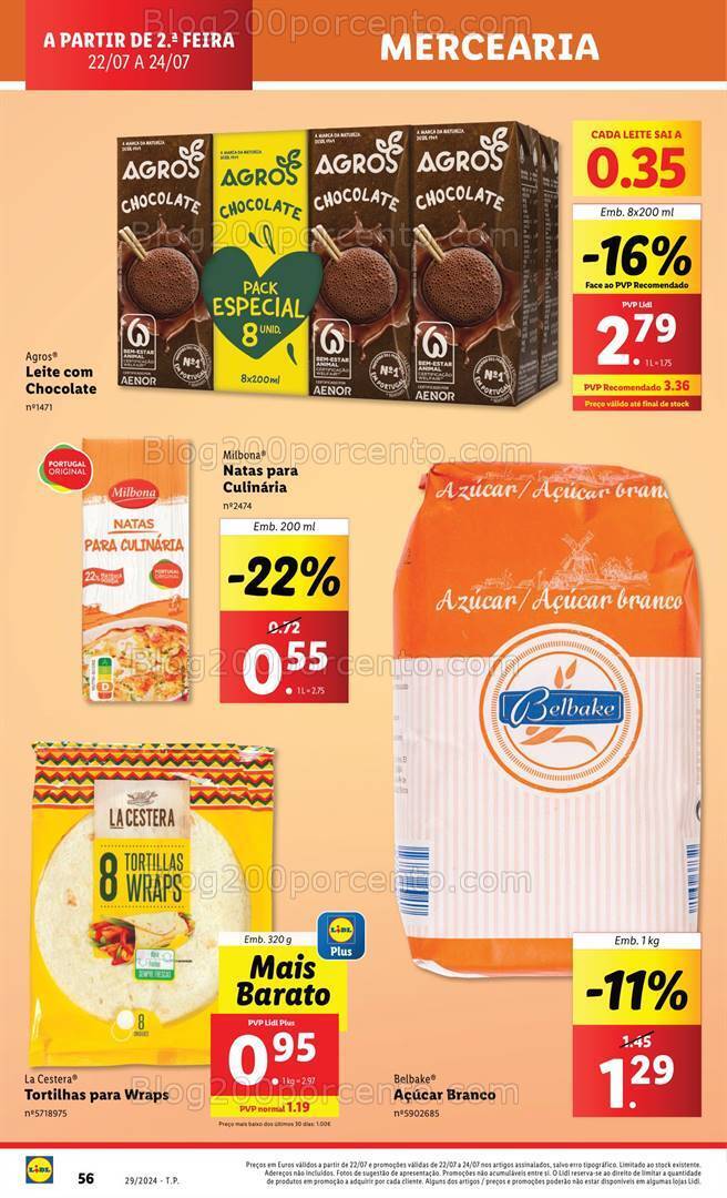 Antevisão Folheto LIDL Supermercado Promoções de 22 a 24 julho