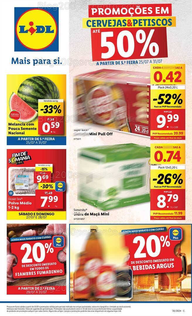 Antevisão Folheto LIDL Promoções de 25 a 31 julho