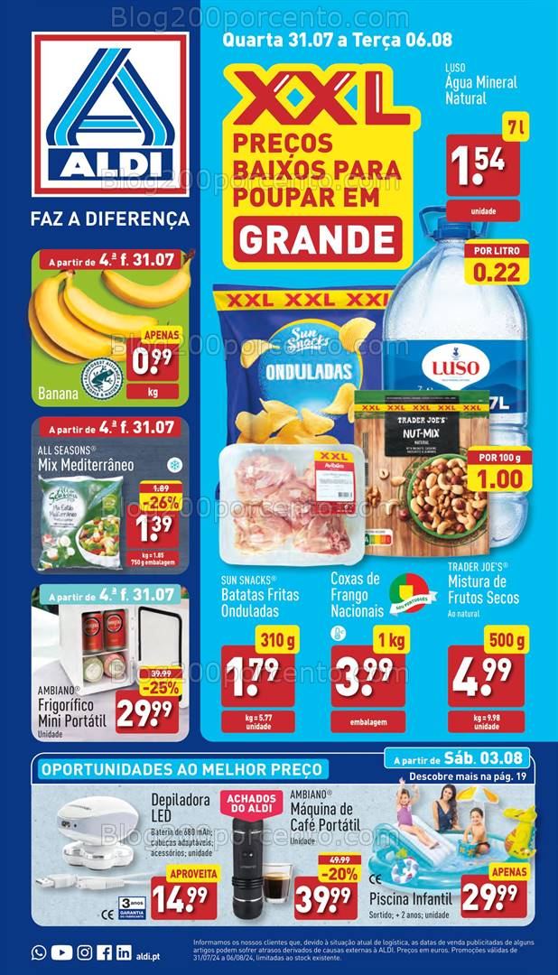 Antevisão Folheto ALDI Promoções de 31 julho a 6 agosto