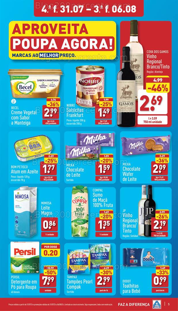 Antevisão Folheto ALDI Promoções de 31 julho a 6 agosto