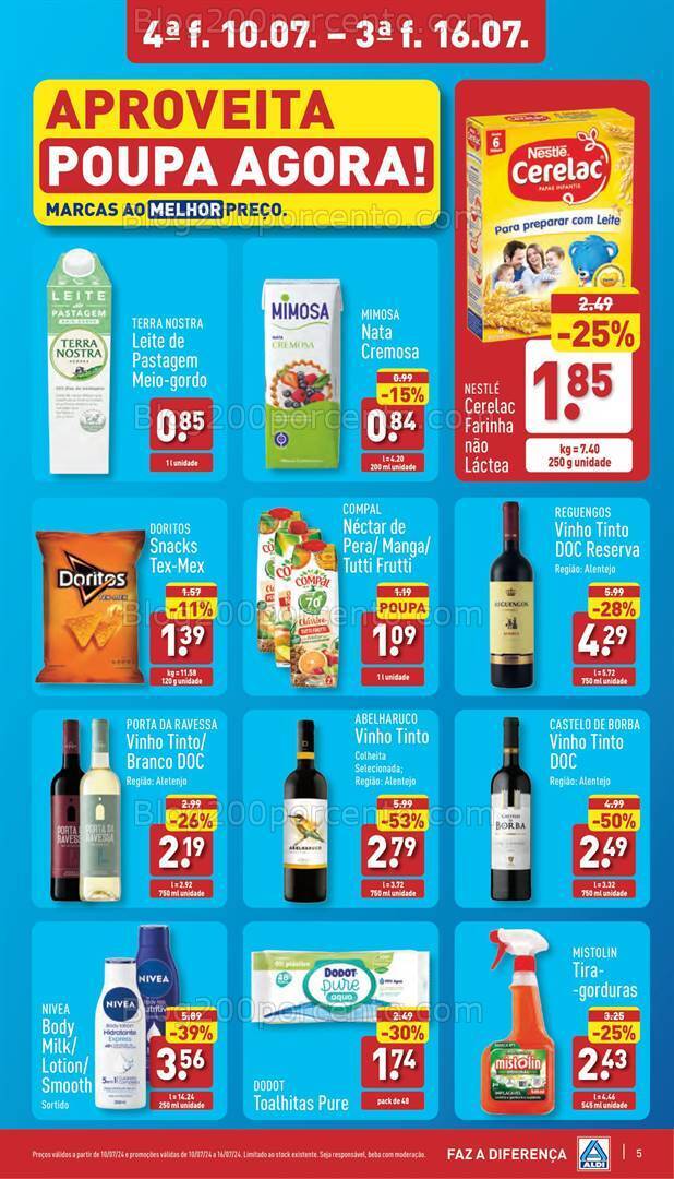 Antevisão Folheto ALDI Promoções de 10 a 16 julho