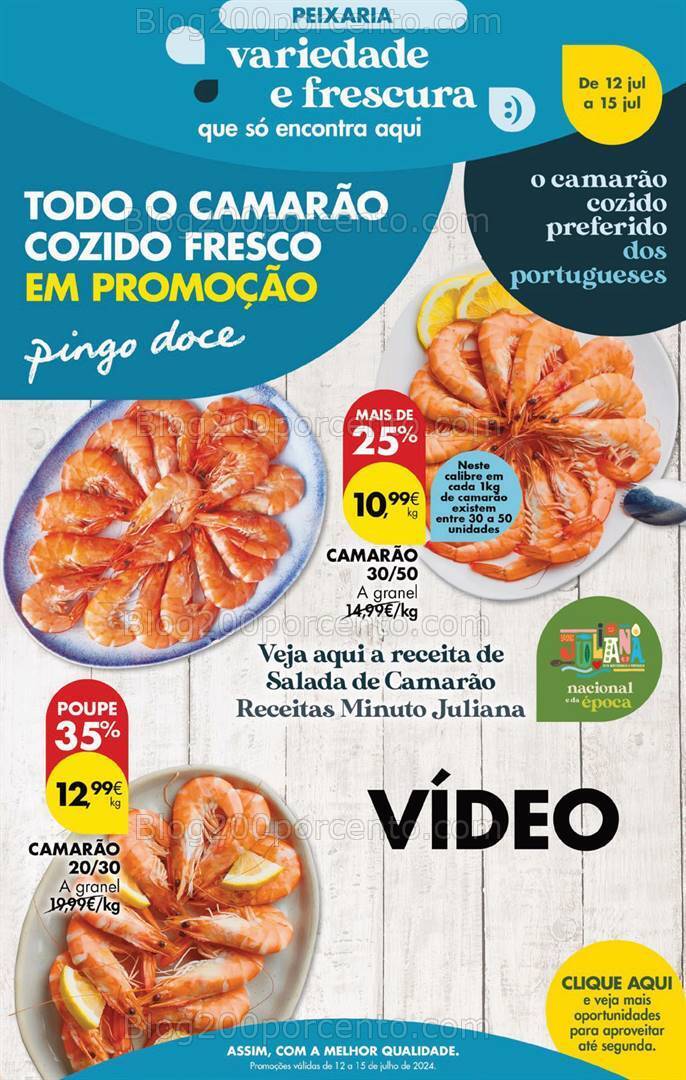 Antevisão Folheto PINGO DOCE Promoções Fim de Semana - 12 a 15 julho
