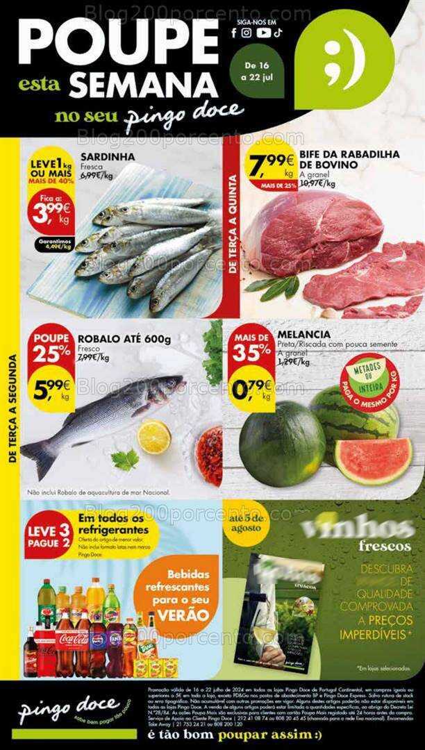 Antevisão Folheto PINGO DOCE Lojas Pequenas Promoções de 16 a 22 julho