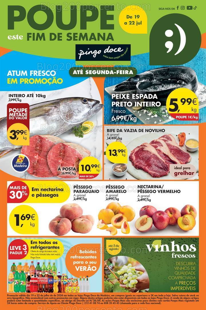 Antevisão Folheto PINGO DOCE Madeira Promoções Fim de Semana - 19 a 22 de julho