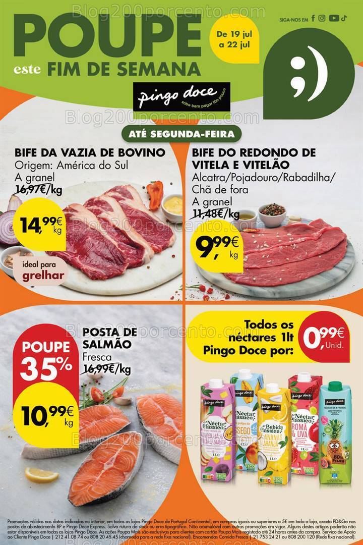 Antevisão Folheto PINGO DOCE Promoções Fim de Semana - 19 a 22 julho