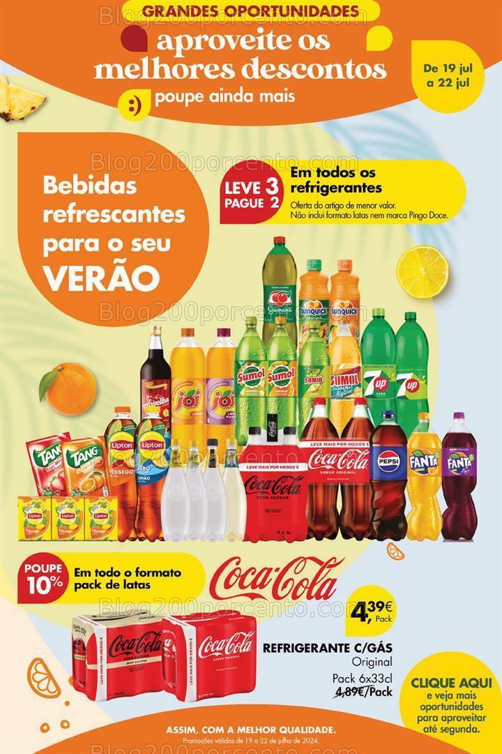 Antevisão Folheto PINGO DOCE Promoções Fim de Semana - Só 19 de julho