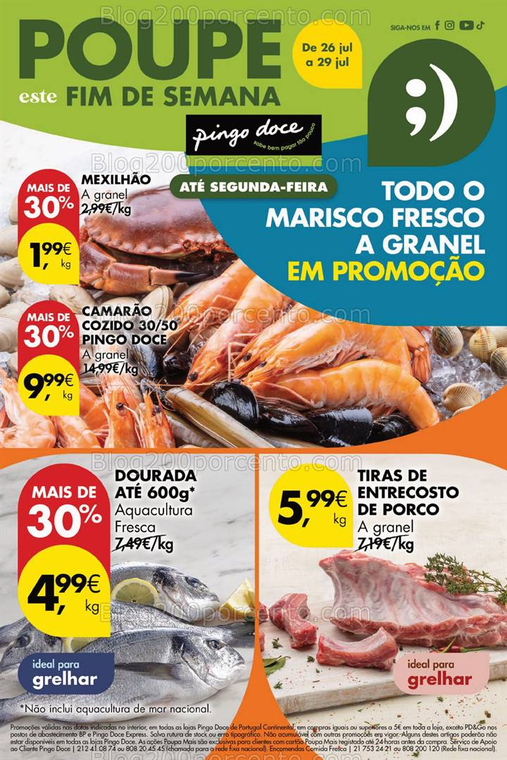 Antevisão Folheto PINGO DOCE  Promoções Fim de Semana - 26 a 29 julho