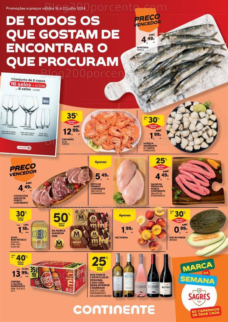 Antevisão Folheto CONTINENTE Promoções de 16 a 22 julho