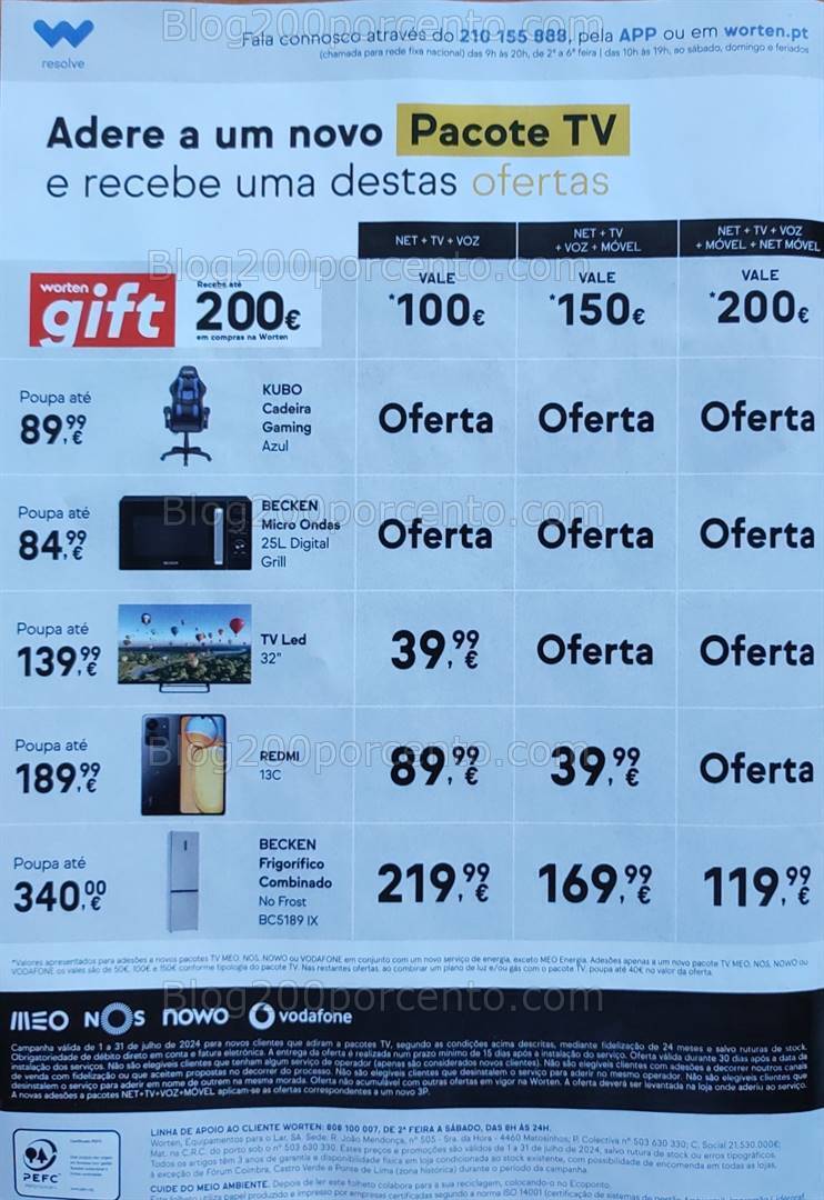 Antevisão Folheto WORTEN Mobile Promoções até 31 julho