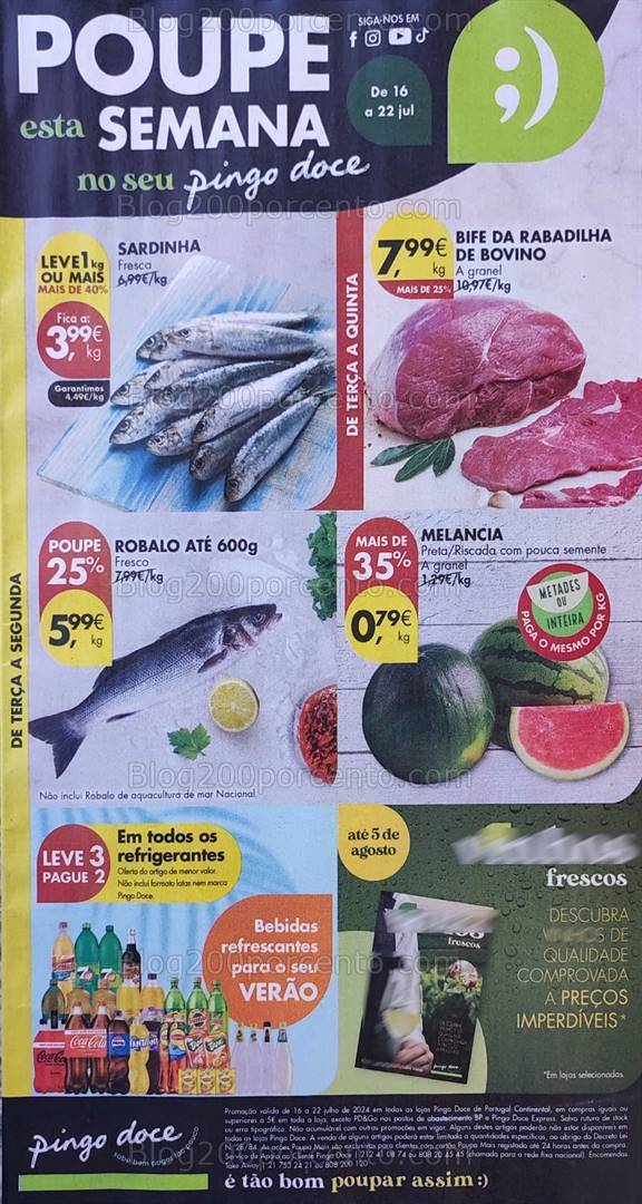 Antevisão Folheto PINGO DOCE Promoções de 16 a 22 julho