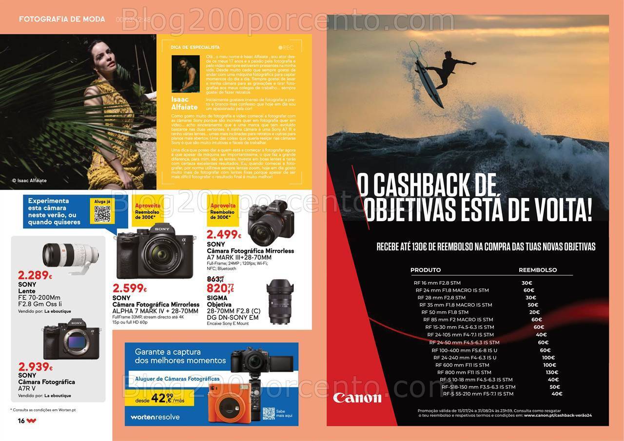 Antevisão Folheto WORTEN Especial Fotografia Promoções até 5 agosto