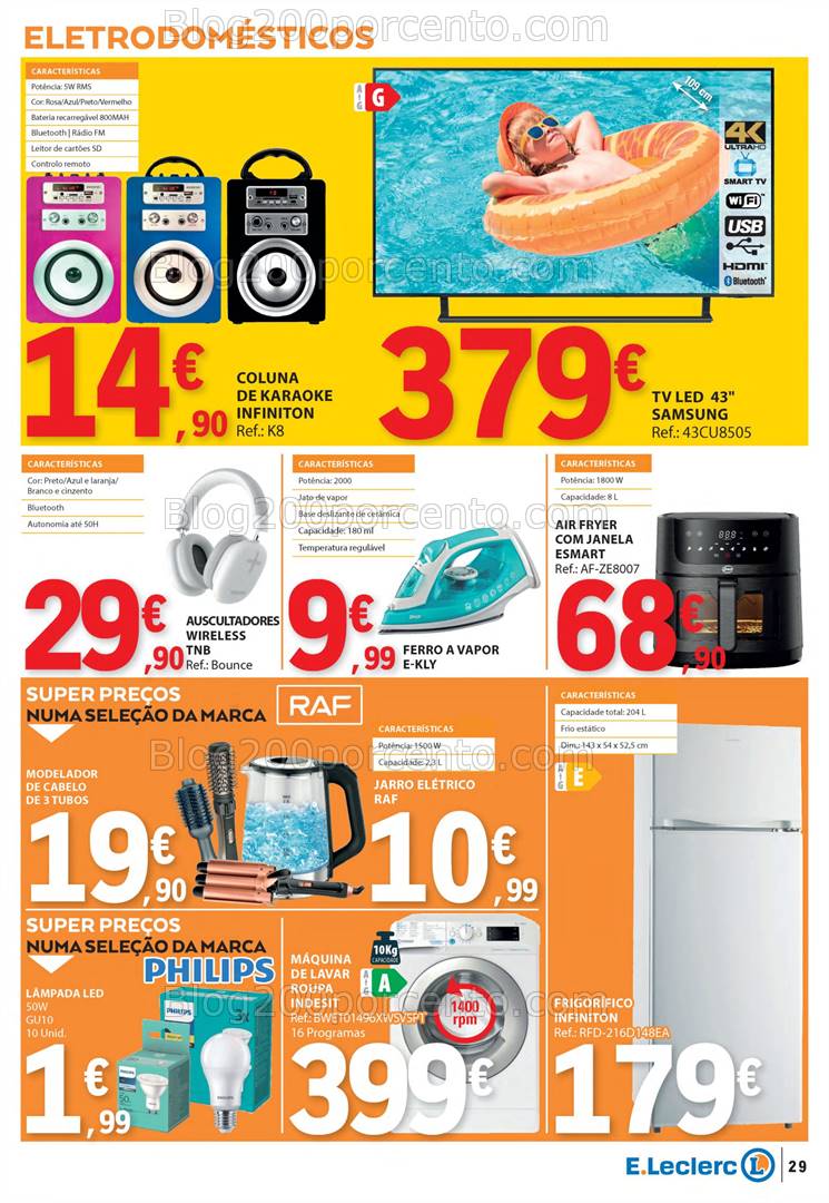 Antevisão Folheto E-LECLERC Bazar Promoções de 22 a 28 agosto
