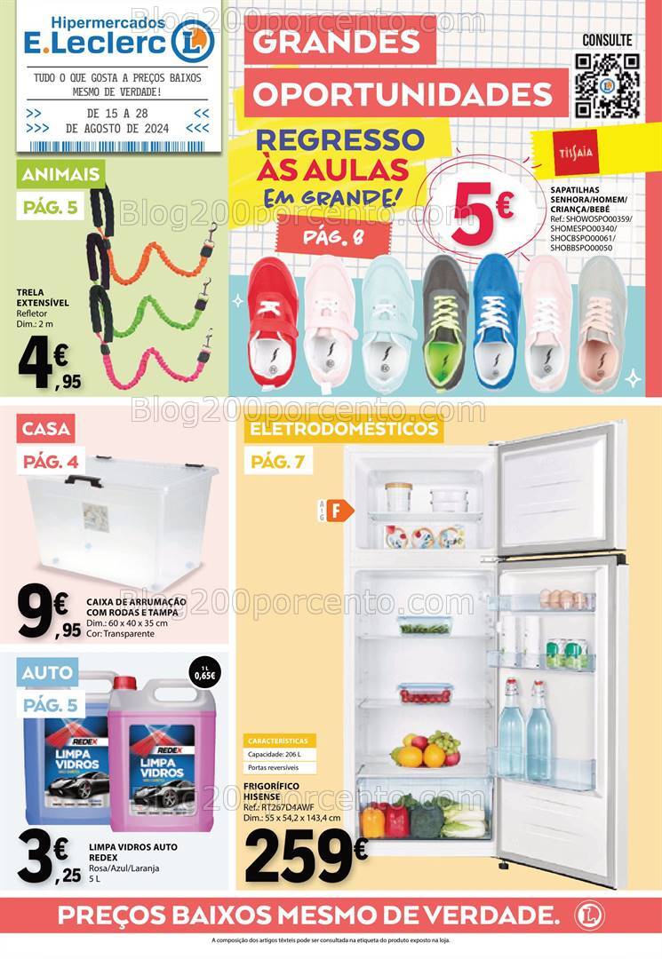 Antevisão Folheto E-LECLERC Bazar Promoções de 15 a 28 agosto