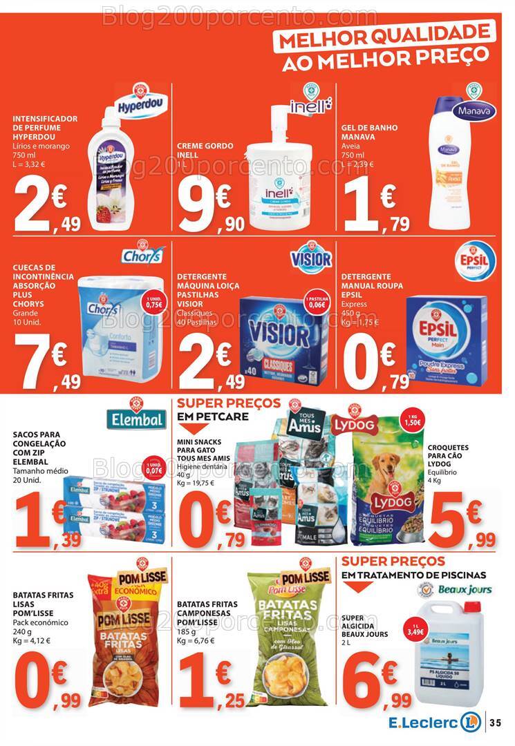 Antevisão Folheto E-LECLERC Marca Própria Promoções de 15 a 21 agosto