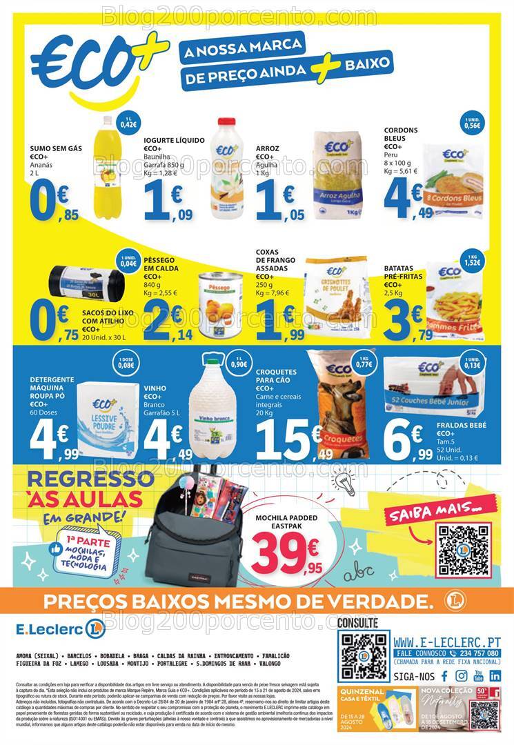 Antevisão Folheto E-LECLERC Marca Própria Promoções de 15 a 21 agosto